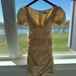 Butter yellow corset style mini